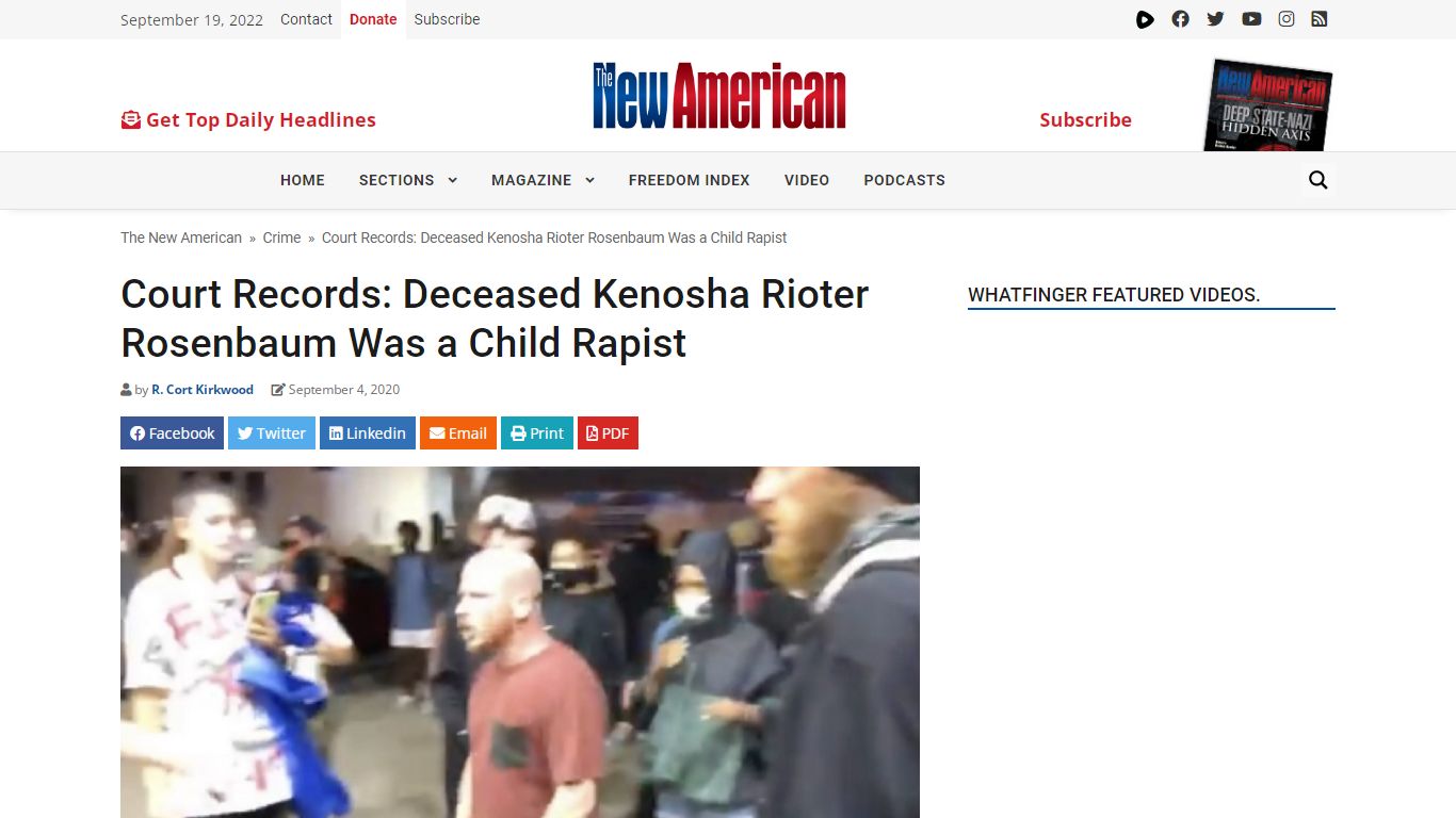 Court Records: Deceased Kenosha Rioter Rosenbaum Was a Child Rapist